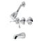 Kingston Brass Three-Handle Tub and Shower Faucet, Polished Chrome KB231FL - alternate 1